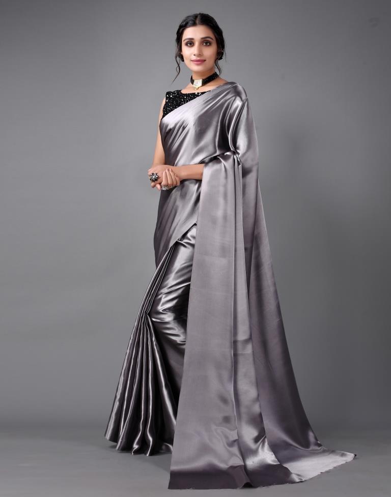 Grey Silk Saree | Sudathi