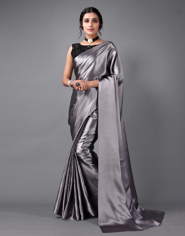 Grey Silk Saree | Sudathi