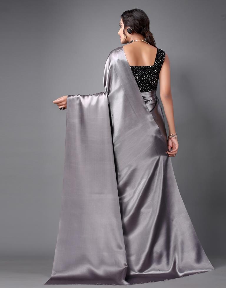 Grey Silk Saree | Sudathi