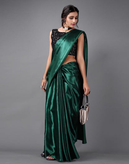 Bottle Green Silk Saree | Sudathi