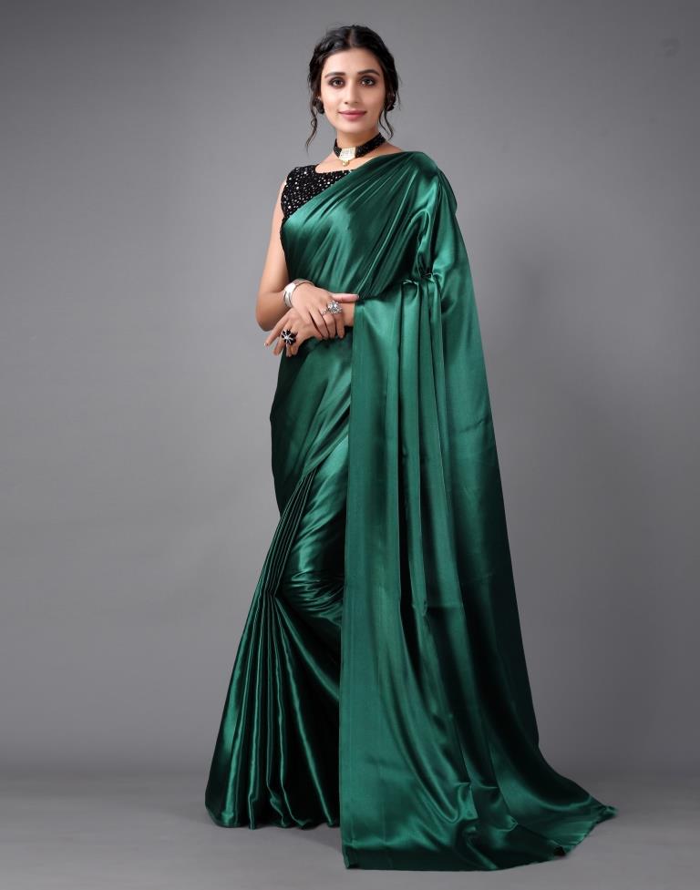Bottle Green Silk Saree | Sudathi