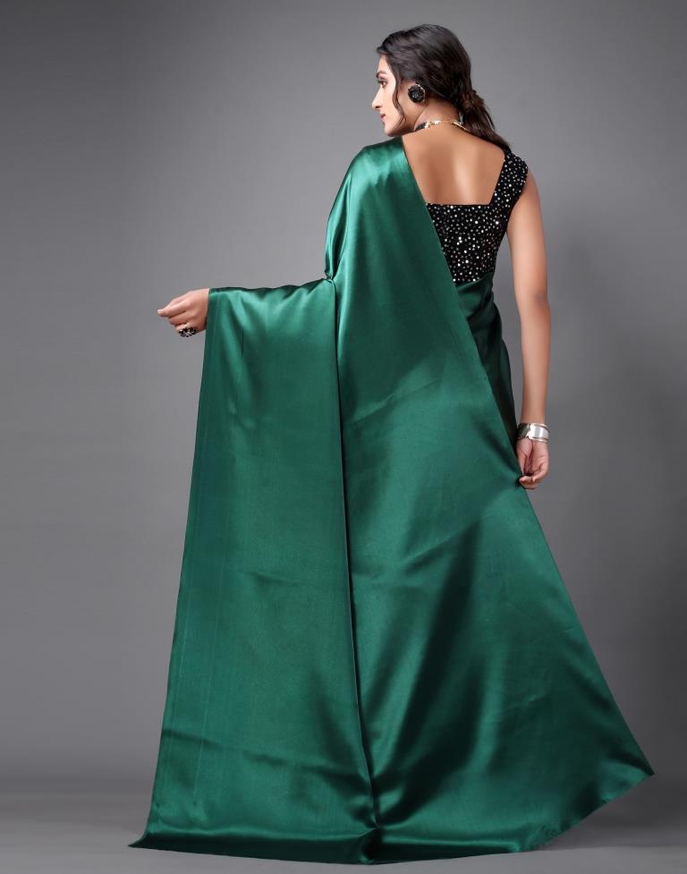 Bottle Green Silk Saree | Sudathi