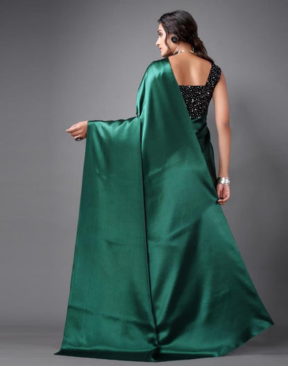 Bottle Green Silk Saree | Sudathi