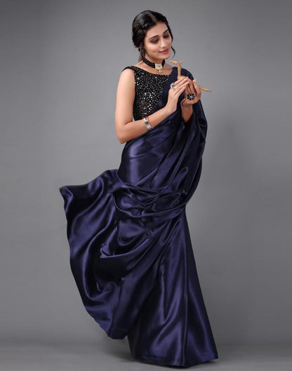 Navy Blue Silk Saree | Sudathi