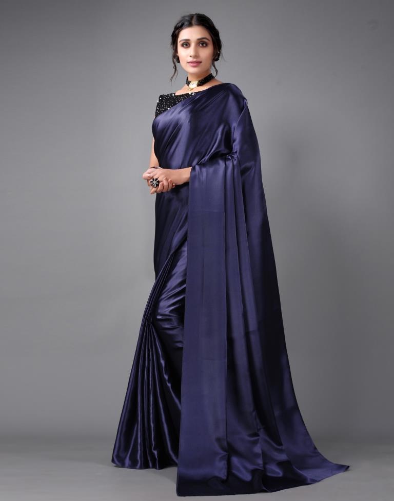 Navy Blue Silk Saree | Sudathi