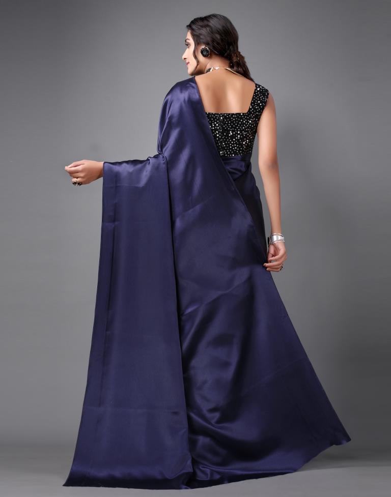 Navy Blue Silk Saree | Sudathi