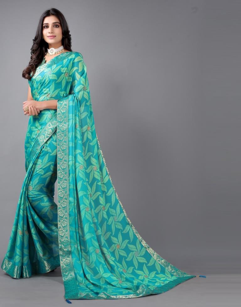 Rama Green Chiffon Saree | Sudathi