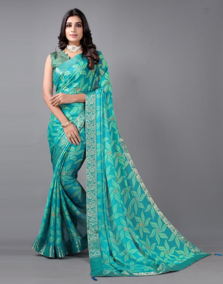 Rama Green Chiffon Saree | Sudathi