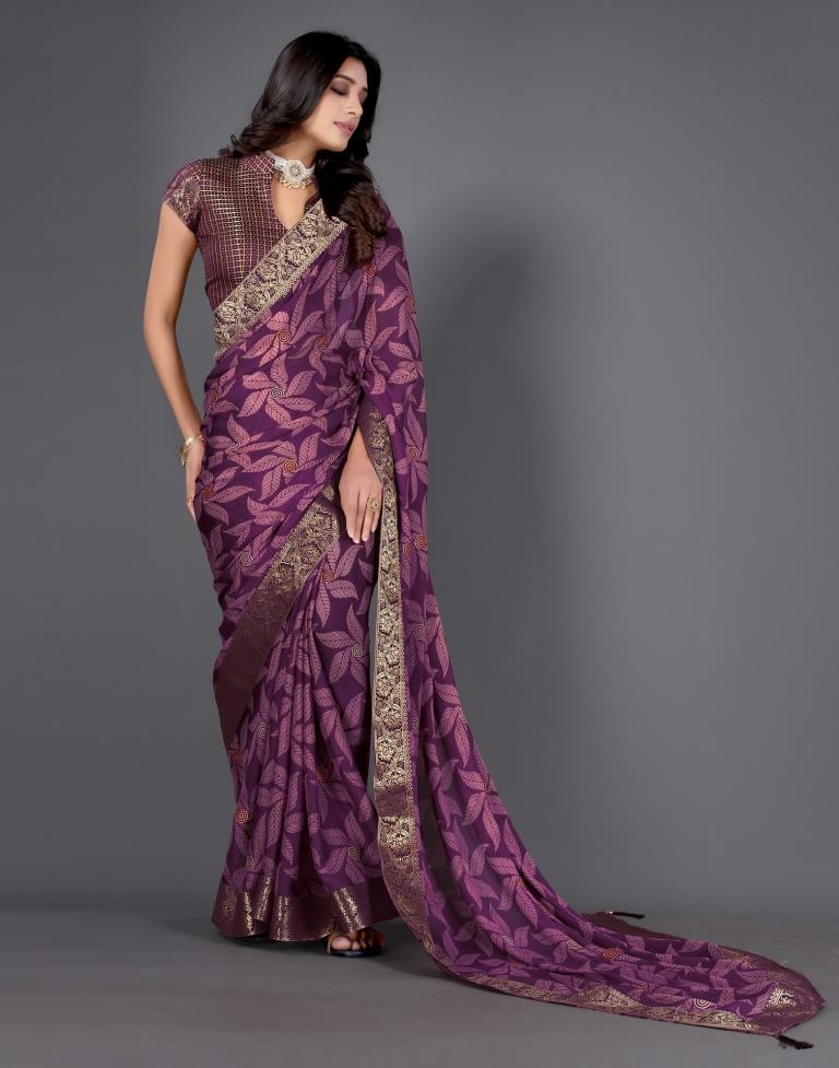 Purple Chiffon Saree | Sudathi