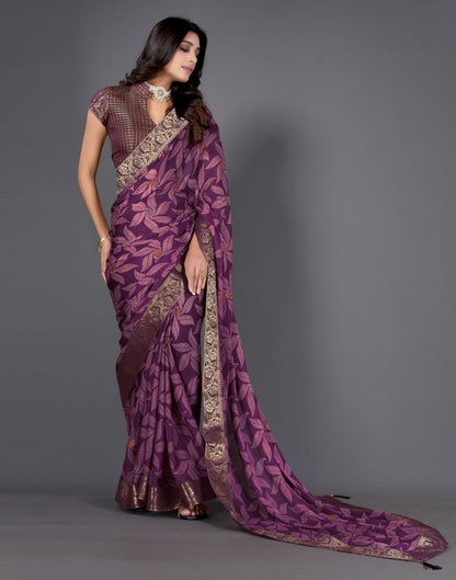 Purple Chiffon Saree | Sudathi