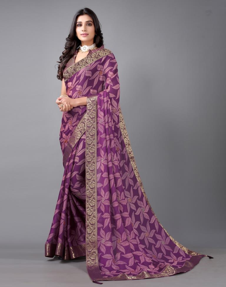 Purple Chiffon Saree | Sudathi