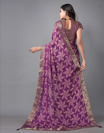 Purple Chiffon Saree | Sudathi