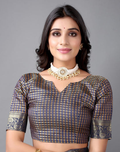 Navy Blue Chiffon Saree | Sudathi