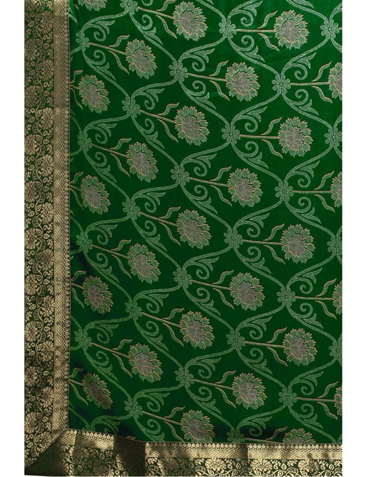 Bottle Green Chiffon Saree | Sudathi