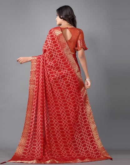 Red Chiffon Saree | Sudathi