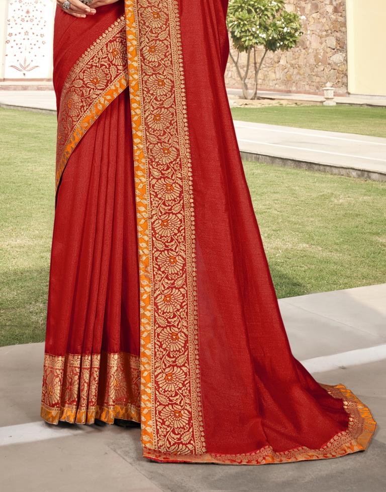 Red Weaving Silk Saree