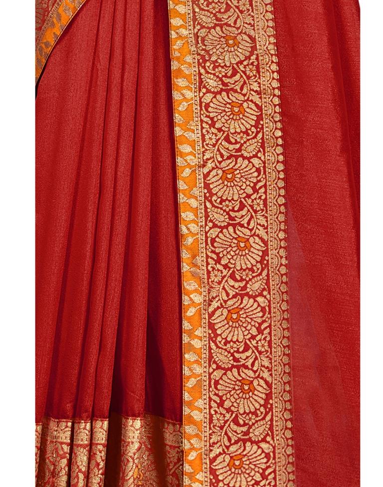 Red Weaving Silk Saree