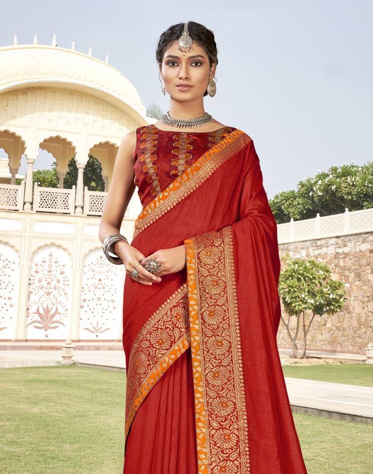 Red Weaving Silk Saree