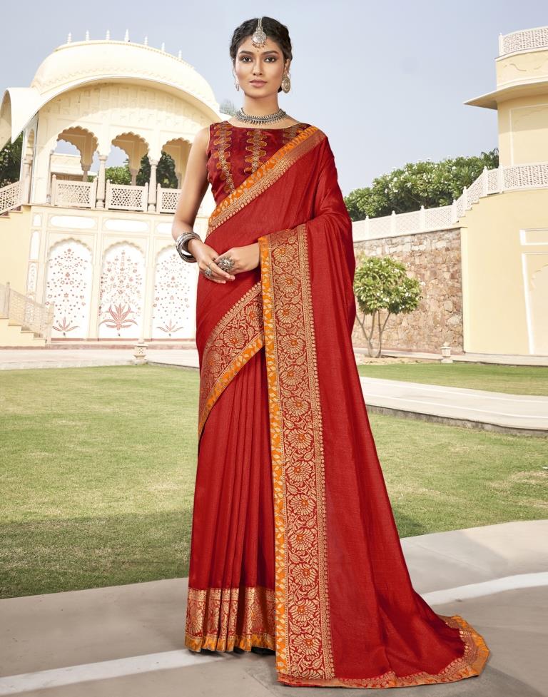 Red Weaving Silk Saree