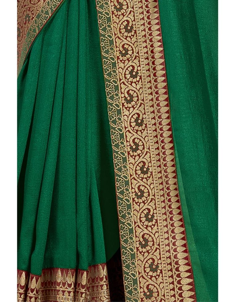 Bottle Green Weaving Silk Saree
