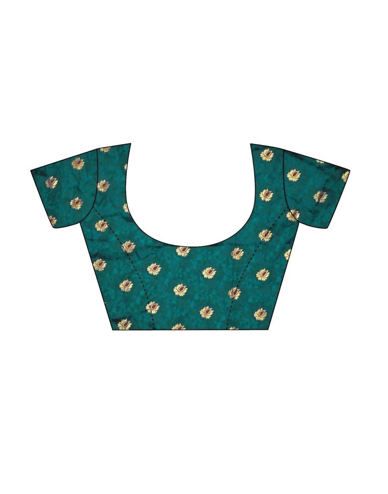 Turquoise Green Weaving Silk Saree
