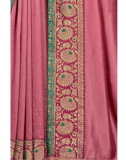 Rose Pink Weaving Silk Saree