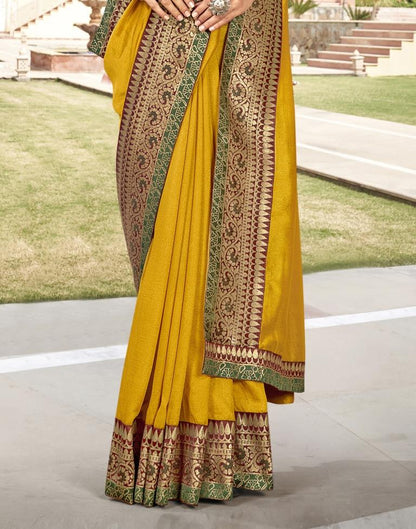 Yellow Weaving Silk Saree