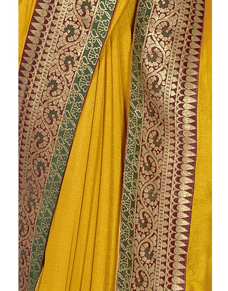 Yellow Weaving Silk Saree