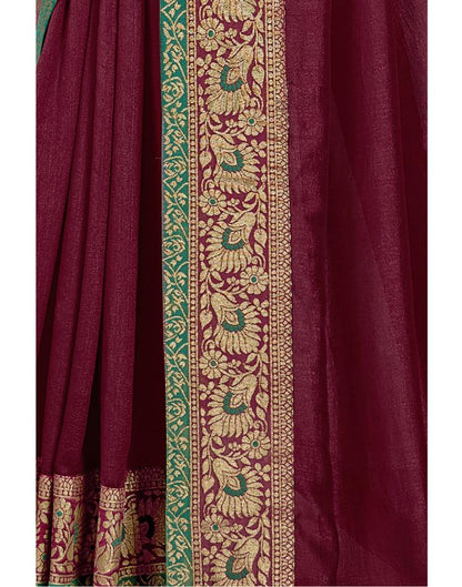 Wine Weaving Silk Saree