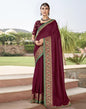 Wine Weaving Silk Saree