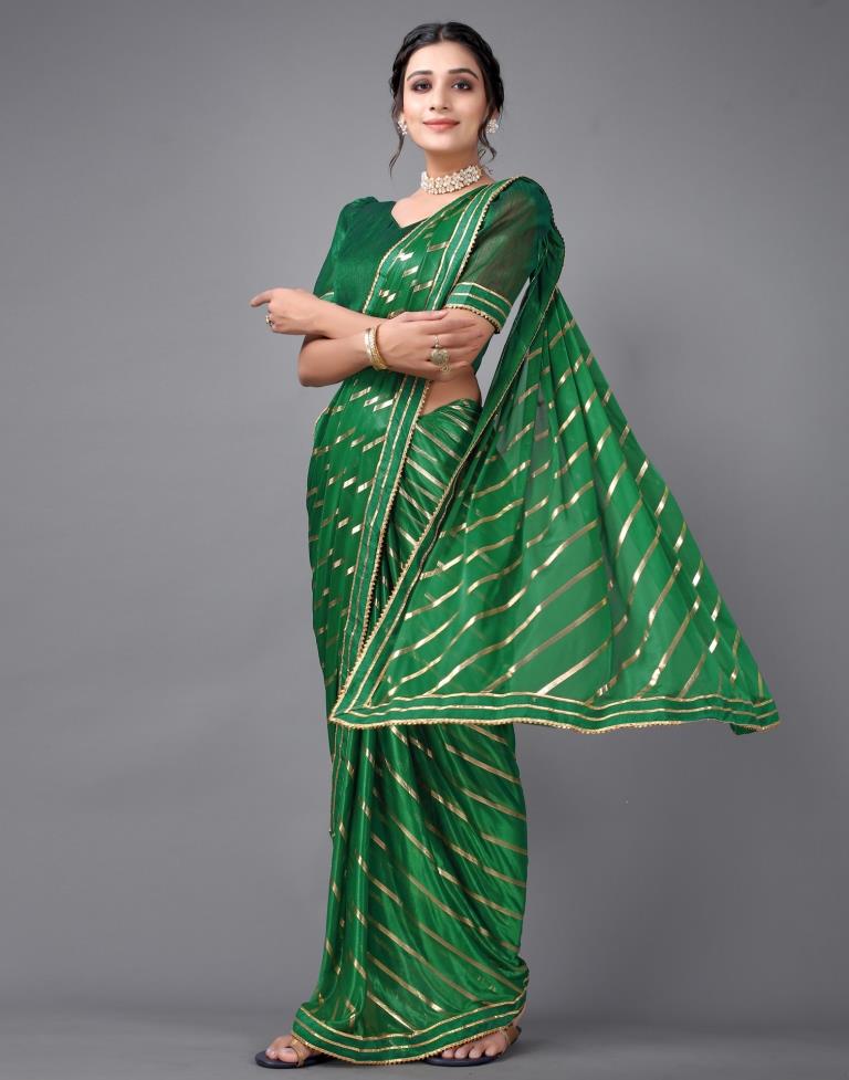 Bottle Green Silk Saree | Sudathi