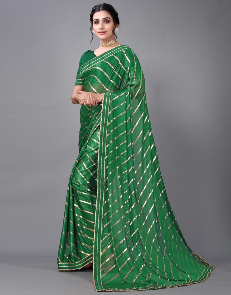 Bottle Green Silk Saree | Sudathi
