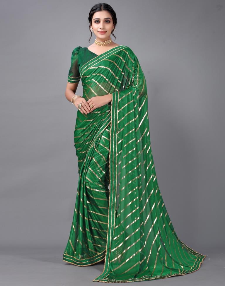 Bottle Green Silk Saree | Sudathi