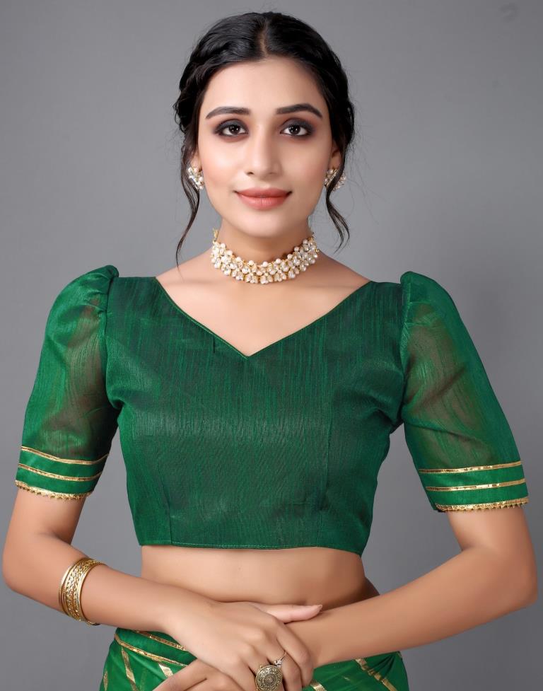 Bottle Green Silk Saree | Sudathi