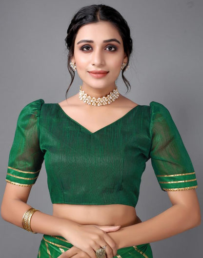 Bottle Green Silk Saree | Sudathi