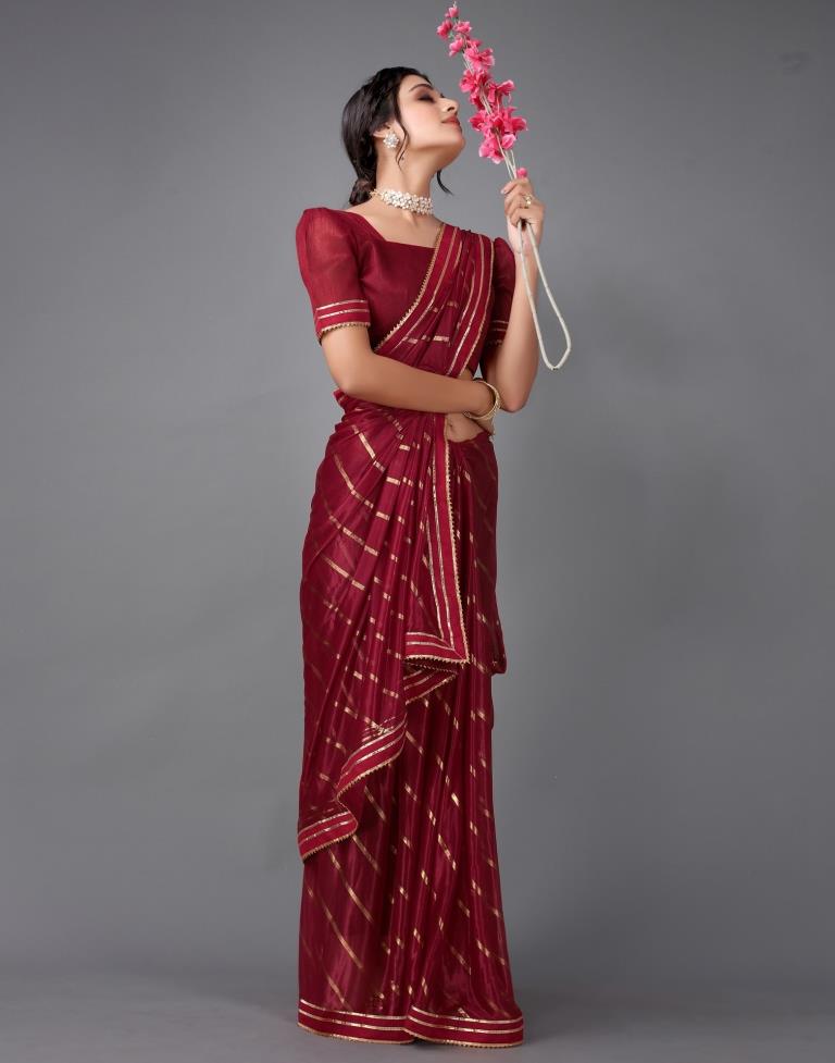Maroon Silk Saree | Sudathi