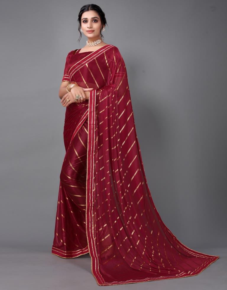 Maroon Silk Saree | Sudathi