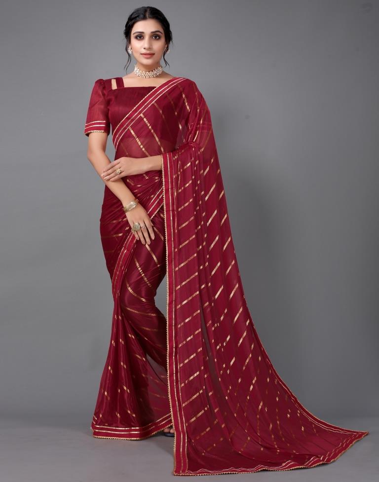 Maroon Silk Saree | Sudathi