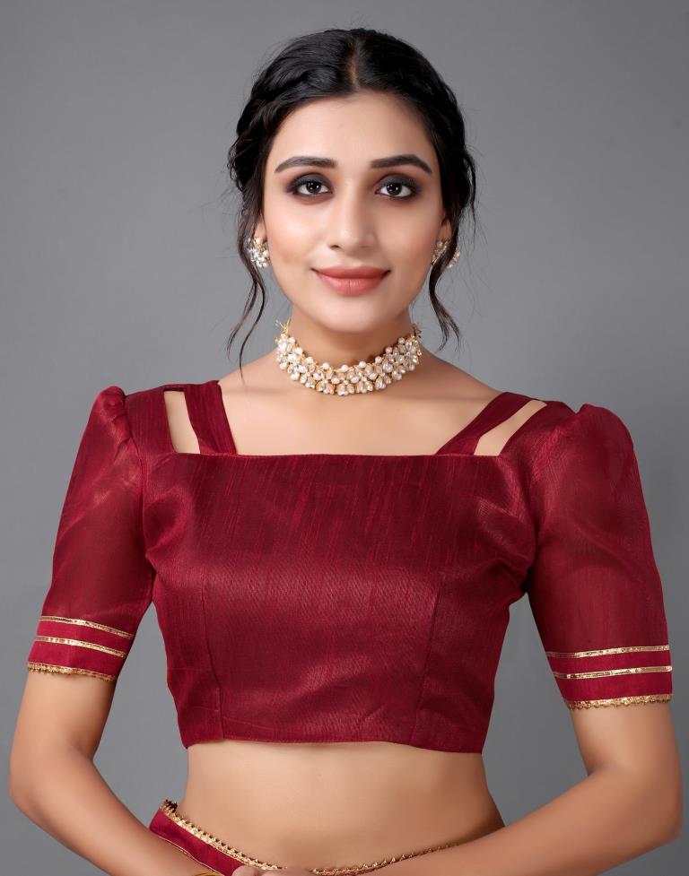 Maroon Silk Saree | Sudathi