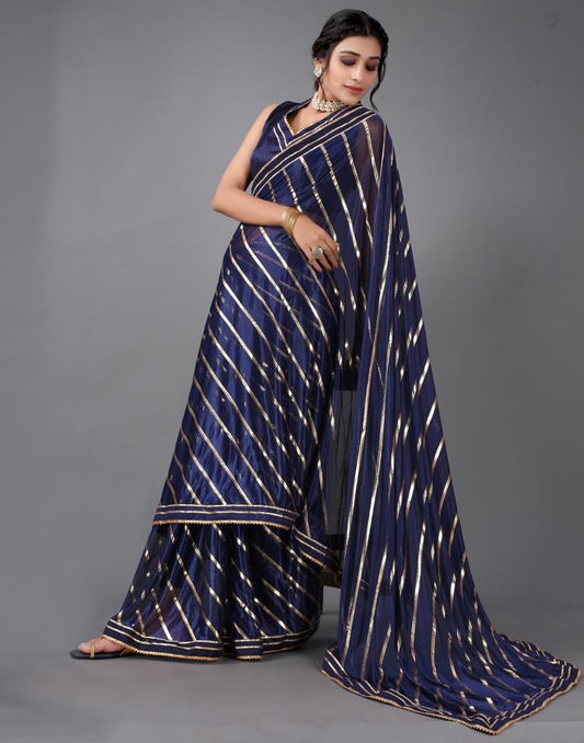 Navy Blue Silk Saree | Sudathi