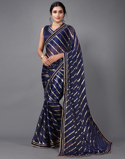 Navy Blue Silk Saree | Sudathi