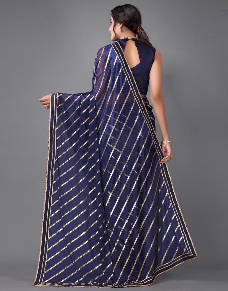 Navy Blue Silk Saree | Sudathi