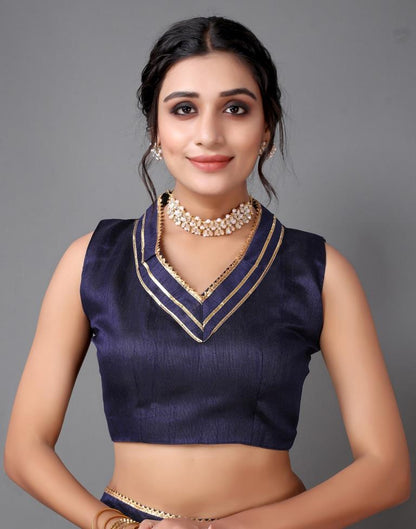 Navy Blue Silk Saree | Sudathi