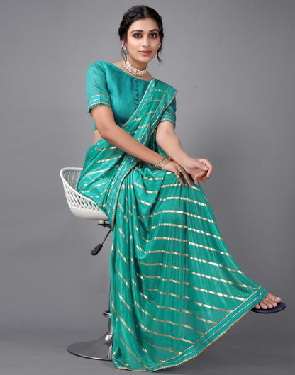 Turquoise green Silk Saree | Sudathi