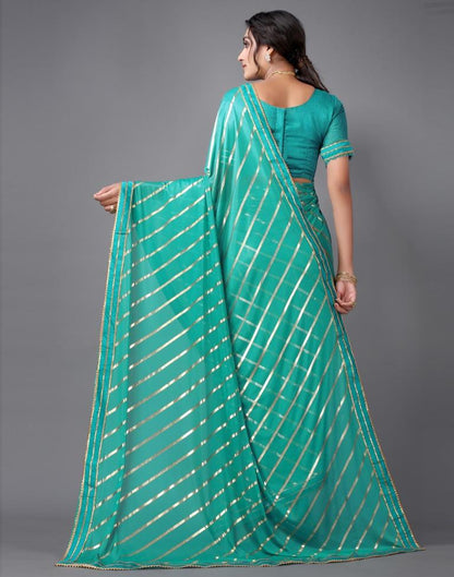 Turquoise green Silk Saree | Sudathi