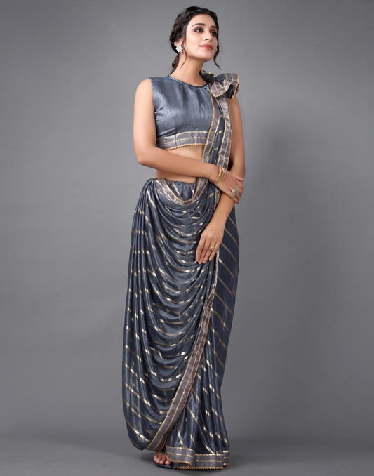 Grey Silk Saree | Sudathi