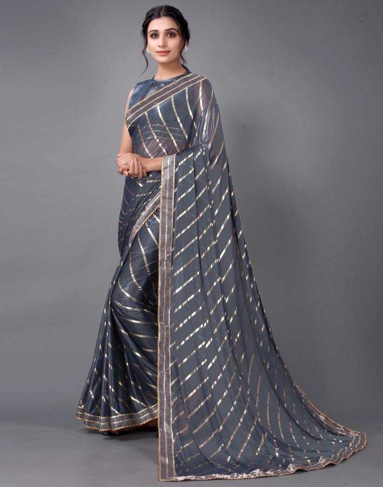 Grey Silk Saree | Sudathi