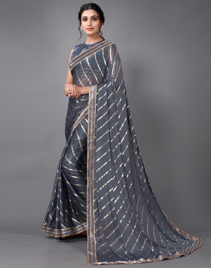 Grey Silk Saree | Sudathi