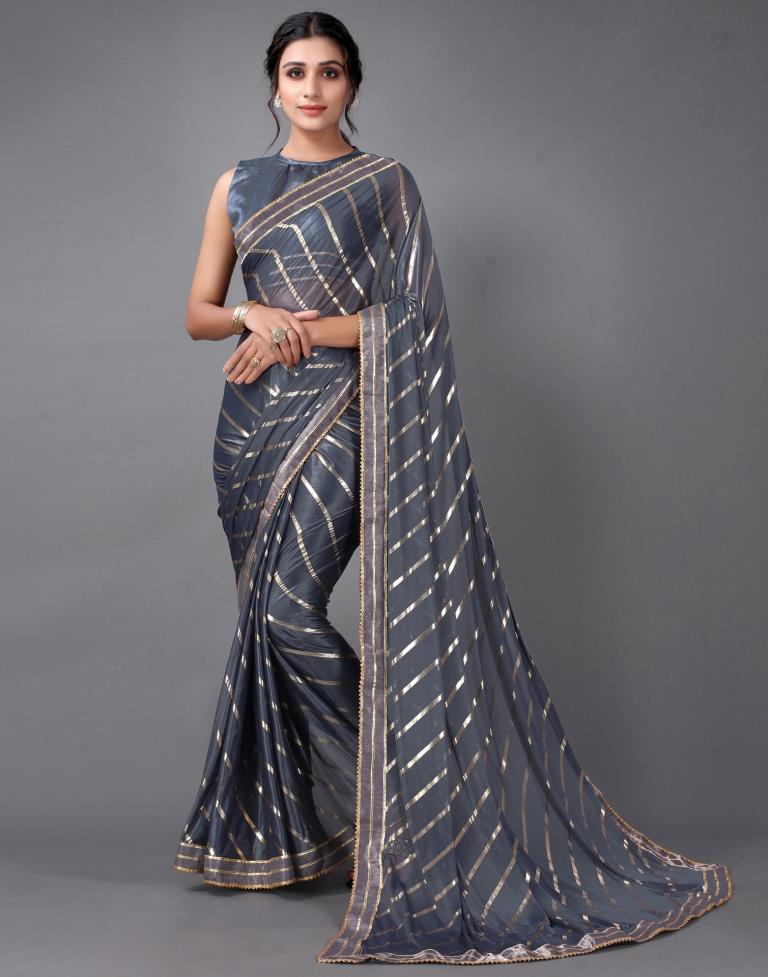 Grey Silk Saree | Sudathi