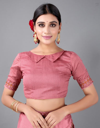 Dusty Pink Embroidery Saree | Sudathi